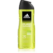 Żele pod prysznic dla mężczyzn - Adidas Pure Game 3w1 Żel pod Prysznic 400ML - miniaturka - grafika 1