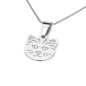 Zawieszki - Zawieszka srebrna kot - miniaturka - grafika 1