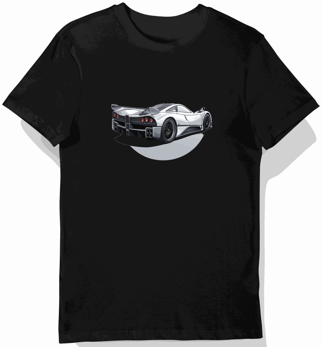 Koszulka męska czarna z eleganckim motywem Pagani Zonda 3XL