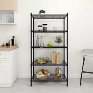 Szafy i regały magazynowe - vidaXL 5-poziomowy regał, 90x35x180 cm, czarny, 250 kg 324624 - miniaturka - grafika 1