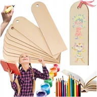 Przybory szkolne - Drewniane zakładki do książek DIY 50 SZTUK Bileciki na prezent ze sklejki - miniaturka - grafika 1