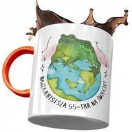 Kubki - Kubek Pomarańczowy na Urodziny 55 55te 55-te z Nadrukiem ze Zdjęciem + Opakowanie na prezent (wzór 02) - miniaturka - grafika 1