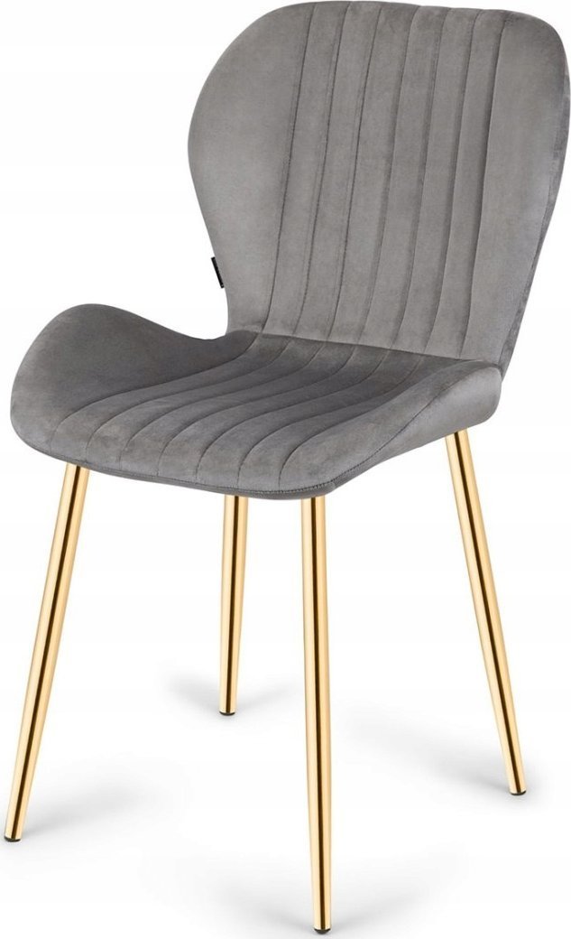 Lugano Krzesło tapicerowane MONTI VELVET GREY GOLD II GATUNEK