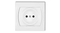 Gniazdka elektryczne - Karlik elektrotechnik LOGO Gniazdo pojedyncze b/u biały LGP-1 LGP-1p - miniaturka - grafika 1
