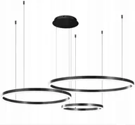 Lampy sufitowe - Żyrandol Czarny Led Ring 20/40/60 cm z pilotem - miniaturka - grafika 1