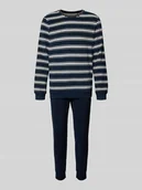 Piżamy męskie - Piżama z prążkowanymi wykończeniami - miniaturka - grafika 1