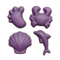 Zabawki do piasku - Funkit world Silikonowe Foremki do Piasku 4 Szt. Scrunch - Purpurowy - miniaturka - grafika 1