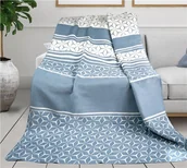 Koce - Koc bawełniany akrylowy 150x200 Sydney niebieski Glamour Greno - miniaturka - grafika 1