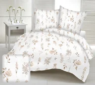 Pościel - Pościel z kory 160x200 biała beżowa kwiatowa łąka - miniaturka - grafika 1