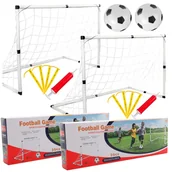 Piłka nożna - 2x BRAMKA PIŁKARSKA dla dzieci z siatką piłką pompką zestaw małego piłkarza Y376Z - miniaturka - grafika 1
