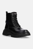 Botki damskie - Pepe Jeans workery PLS50530 damskie kolor czarny na platformie lekko ocieplone QUEEN HANDLER - miniaturka - grafika 1
