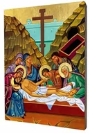 Ikony i obrazy sakralne - Ikona złożenie Jezusa do grobu - miniaturka - grafika 1