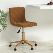 Krzesła - vidaXL Obrotowe krzesło stołowe brązowe obite aksamitem 333872 - miniaturka - grafika 1