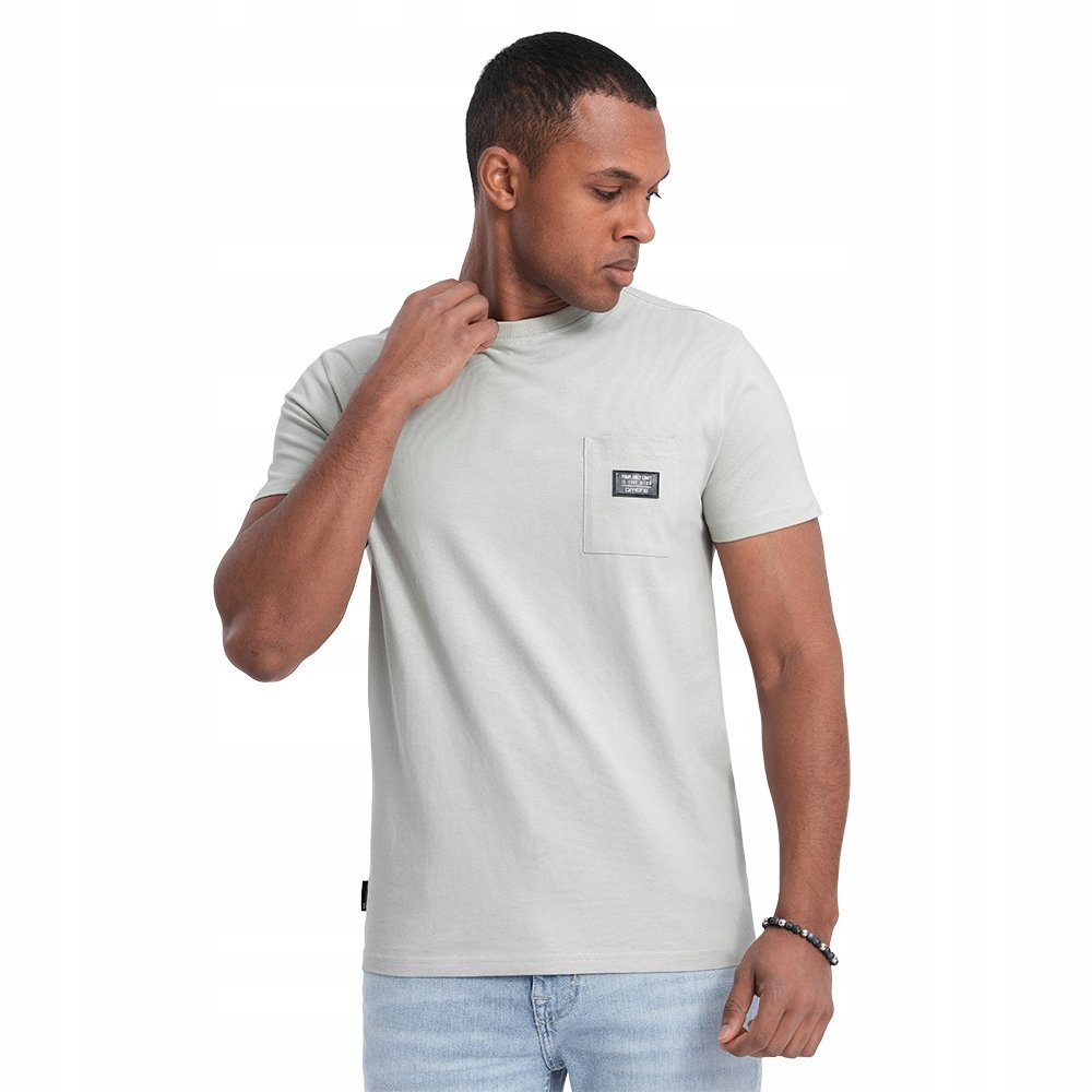 Casualowy t-shirt męski 100% bawełna bladozielony V2 OM-TSCT-0109 XL