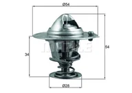 Termostaty - Termostat, płyn chłodzący Mahle TX 206 88D - miniaturka - grafika 1