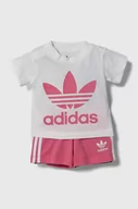Dresy i komplety dla dziewczynek - adidas Originals komplet bawełniany dziecięcy kolor różowy - miniaturka - grafika 1