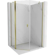 Kabiny prysznicowe - Mexen Mist kabina prysznicowa pięciokątna asymetryczna uchylna 80 x 90 cm, transparent, złota - 8A8-080-090-50-00 - miniaturka - grafika 1