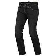 Odzież motocyklowa - SHIMA Devon Dżinsy motocyklowe - wentylowane elastyczne spodnie jeździeckie slim fit męskie ze wzmocnieniami FiberQL, ochraniacze na kolana i biodra CE (męskie, czarne, 30) - miniaturka - grafika 1