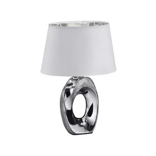 Lampa stołowa w biało-srebrnym kolorze z ceramiki i tkaniny Trio Taba, wys. 33 cm - Noże stołowe - miniaturka - grafika 1
