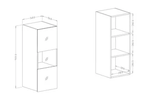 Szafka wisząca przeszklona Helio 07 - czarny / szare szkło - Szafki do salonu - miniaturka - grafika 2
