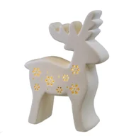 Ozdoby bożonarodzeniowe - Dekoracja porcelanowa LED renifer, 20 x 15 x 6 cm - miniaturka - grafika 1