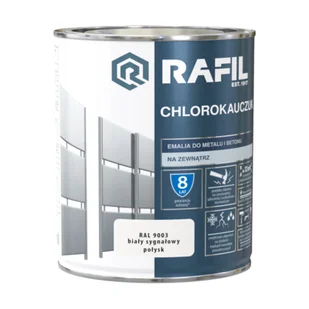 Emalia chlorokauczukowa biały sygnałowy 0,75 l RAFIL - Emalie - miniaturka - grafika 1
