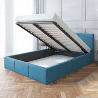 Łóżka - Łóżko tapicerowane 140x200 stelaż metalowy materac Amber - miniaturka - grafika 1