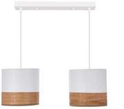 Lampy sufitowe - Lampa wisząca BIANCO, 32-17543, biały/orzech, 2x40W E27 - miniaturka - grafika 1