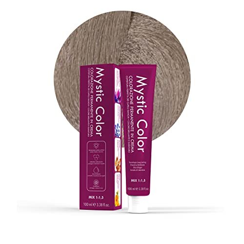 Mystic Color - Super jasny blond popiół 9.1 - Farba do włosów - Profesjonalna długotrwała farba kremowa - z hydrolizowaną keratyną, olejem arganowym i nagietkiem - 100 ml