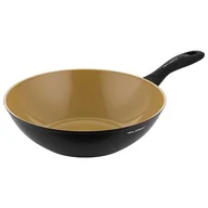Patelnie - Patelnia aluminiowa wok AmVegan 28 cm czarno-złoty - miniaturka - grafika 1