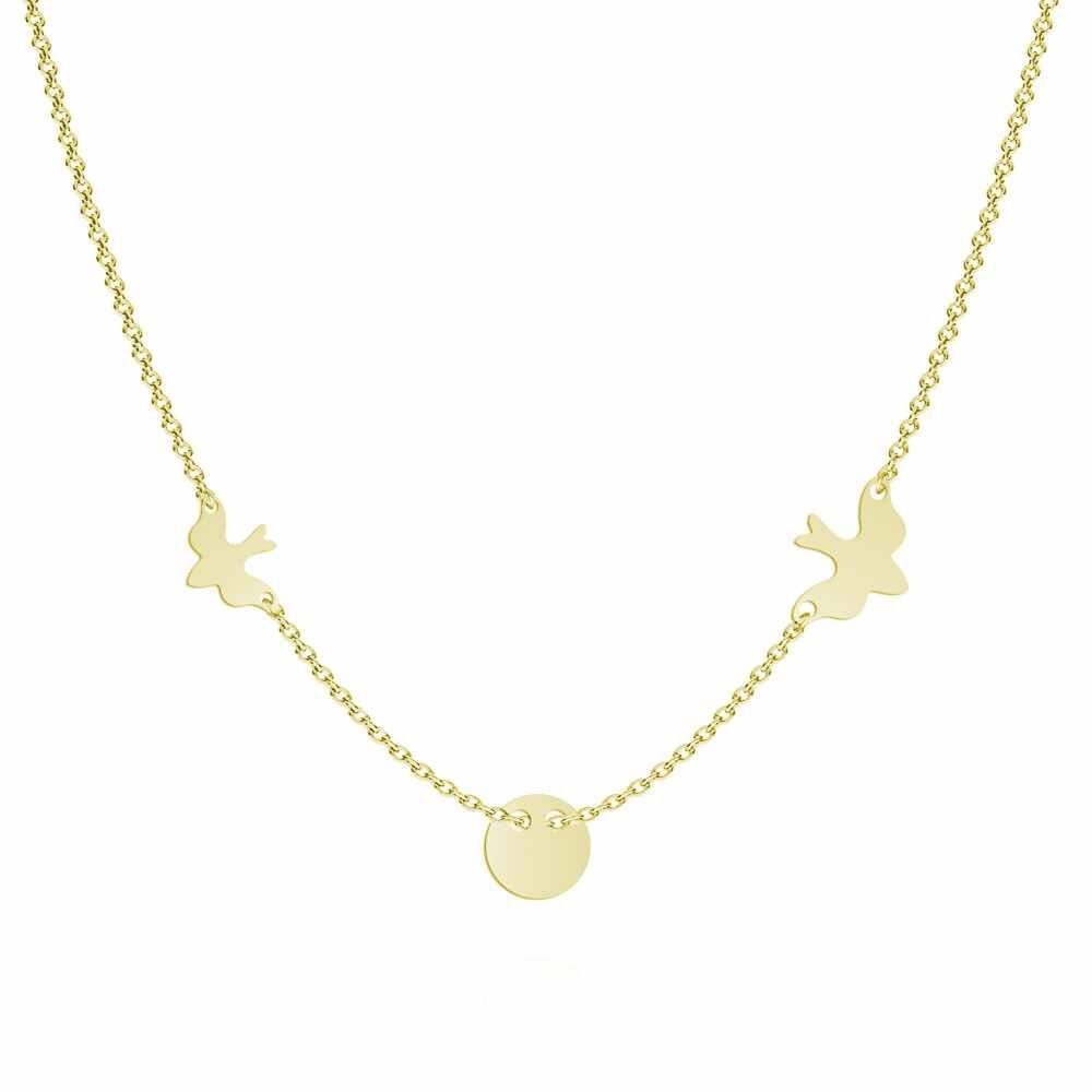 Naszyjnik celebrytka GOŁĘBICA Duch Święty srebro pozłacane