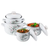 Zestawy garnków i patelni - Komplet 4 garnków emaliowanych EUKALIPTUS 1,5l/2,5l/3,5l/5l - miniaturka - grafika 1