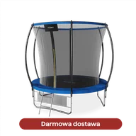 Trampoliny - Trampolina ogrodowa 8FT 244cm + drabinka + siatka na obuwie, niebieska - Fuunky - miniaturka - grafika 1