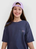 Koszulki dla dziewczynek - 4F T-shirt oversize z nadrukiem dziewczęcy - szary 122 (6-7 lat) - miniaturka - grafika 1