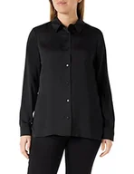 Bluzki damskie - Taifun Damska bluzka satynowa z nadrukiem z długim rękawem, z długim rękawem, jednokolorowa, wzorzysta, Czarny wzór, 40 - miniaturka - grafika 1