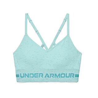 Biustonosze - Under Armour Damski biustonosz Ua Seamless Low Long Htr Bra Sports Bra niebieski Breeze/Cosmos/Cosmos XL 1357232-441-X-Large - grafika 1