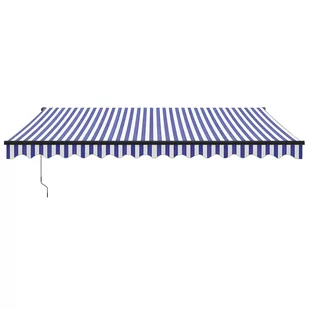 Zwijana markiza, niebiesko-biała, 4x3 m, tkanina i aluminium Lumarko! - Markizy - miniaturka - grafika 4