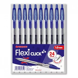 Penmate Długopis Flexi Click niebieski (24szt) PENMATE - Długopisy - miniaturka - grafika 1