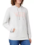 Bluzy damskie - Vans Damska bluza z kapturem z logo w kształcie litery V, Biały wrzos, M - miniaturka - grafika 1