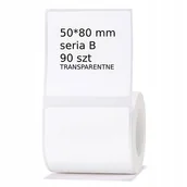 Etykiety do drukarek - Niimbot Etykiety do B21 B3S Transparentne 50*80mm - miniaturka - grafika 1