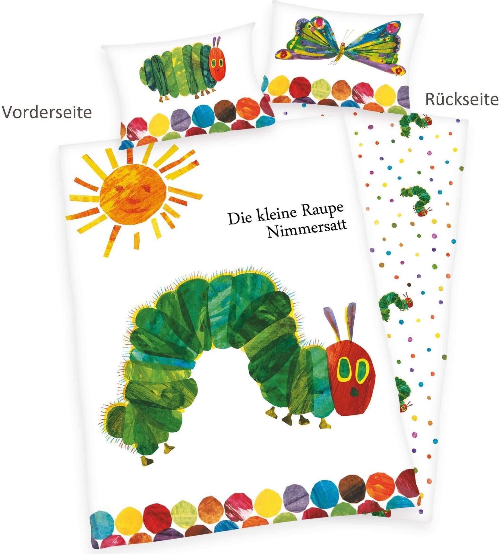 Pościel dziecięca Little Caterpillar Nimmersatt, 40 x 60 cm + 100/135 cm