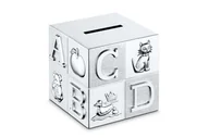 Skarbonki - Skarbonka Abc Posrebrzana Na Chrzest Roczek Grawer - miniaturka - grafika 1