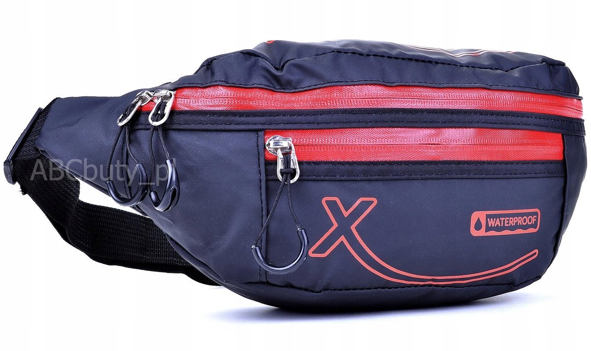 Nerka WODOODPORNA Czarna CZERWONA Biodrowa SASZETKA NA PAS Sportowa EXTREM