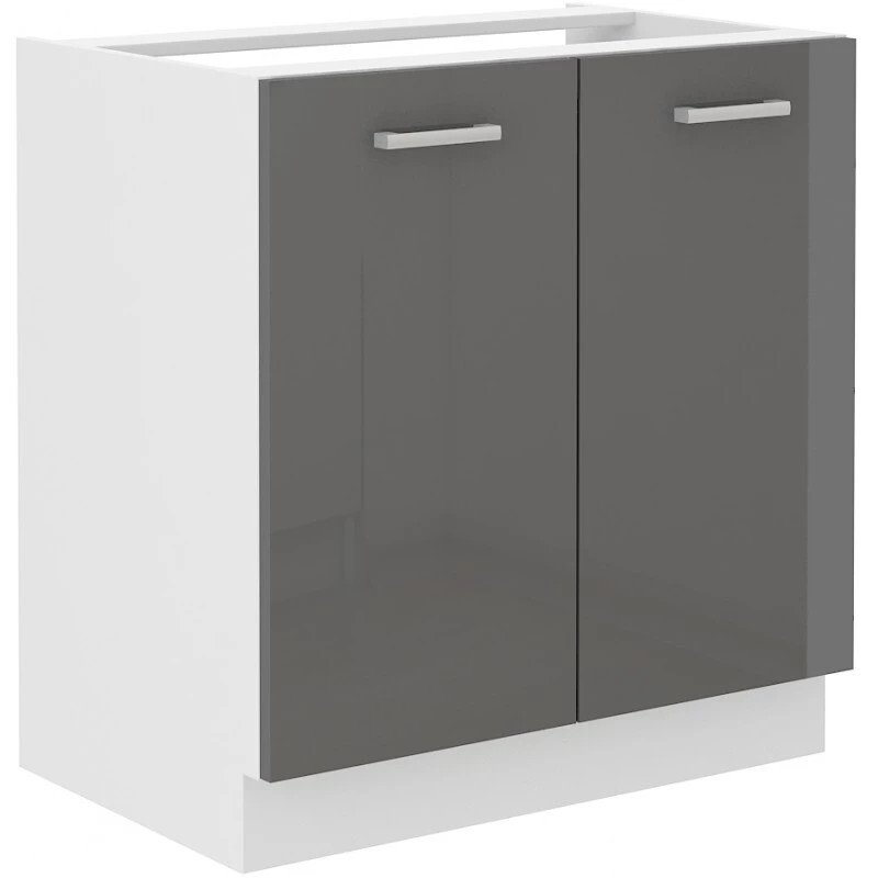Szafka pod zlewozmywak SAEED – szerokość 80 cm, szara/biała