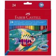 Pędzle - Faber-Castell Kredki akwarelowe 24 kolory Rybka z pędzelkiem AA756FBC - miniaturka - grafika 1