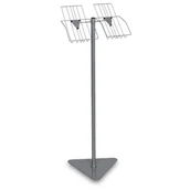 Systemy ekspozycyjne i znaki informacyjne - Stojak na ulotki 2xA4, kieszeń druciana, szaro-srebrny - miniaturka - grafika 1