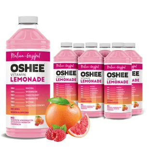 6x OSHEE Vitamin Lemonade Malina + Grejpfrut 1100 ml - Soki i napoje niegazowane - miniaturka - grafika 1