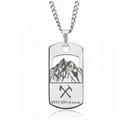 Łańcuchy męskie - Srebrny Nieśmiertelnik GÓRY RYSY 2501 m n.p.m. – Grawer - miniaturka - grafika 1