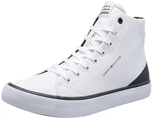 Tommy Hilfiger Męskie trampki TH HI Vulc CORE Canvas Vulkanizowane, białe, rozmiar 42, biały, 43 EU - Trampki męskie - miniaturka - grafika 1