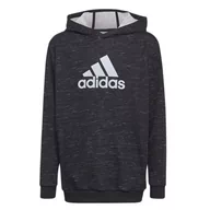 Bluzy sportowe damskie - Bluza adidas Future Icons Badge Of Sport Hooded Sweatshirt HN8467 - szara - Adidas - miniaturka - grafika 1